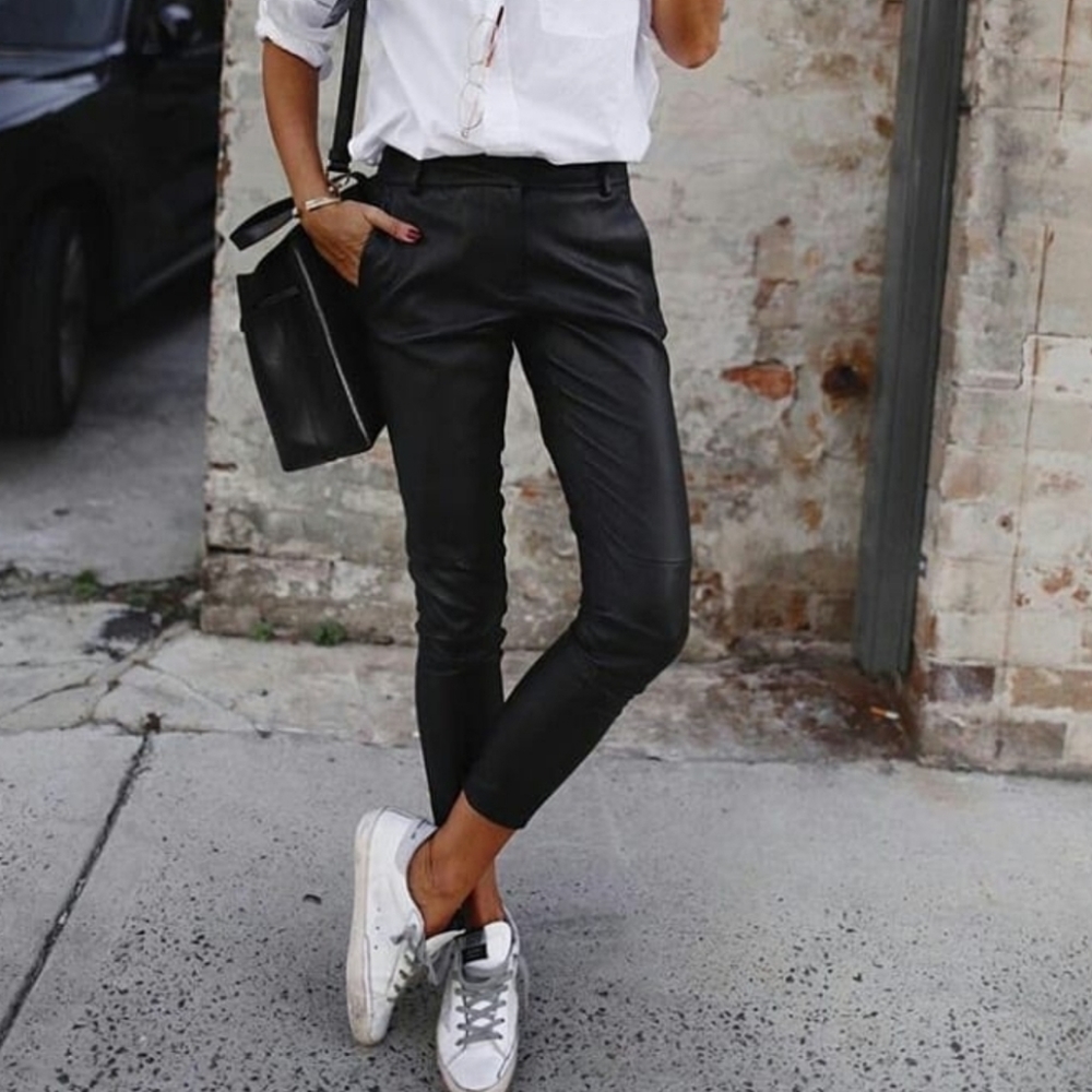 FREE‎ PEOPLE belted vegan leather pants size 24 - Picture 4 of 9